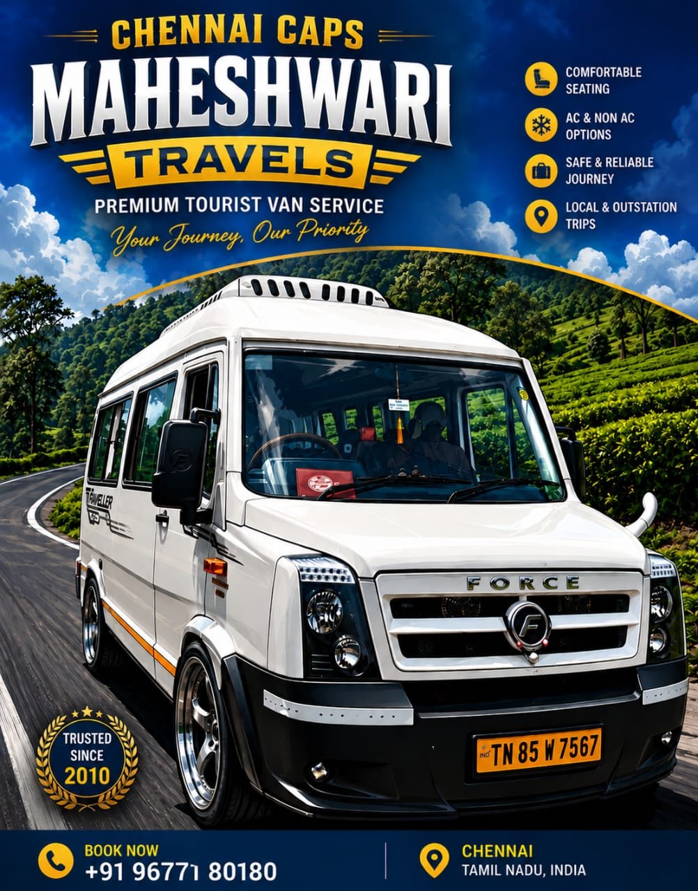 Outstation Tour Bus Chennai – Ooty Kodaikanal Madurai Tours