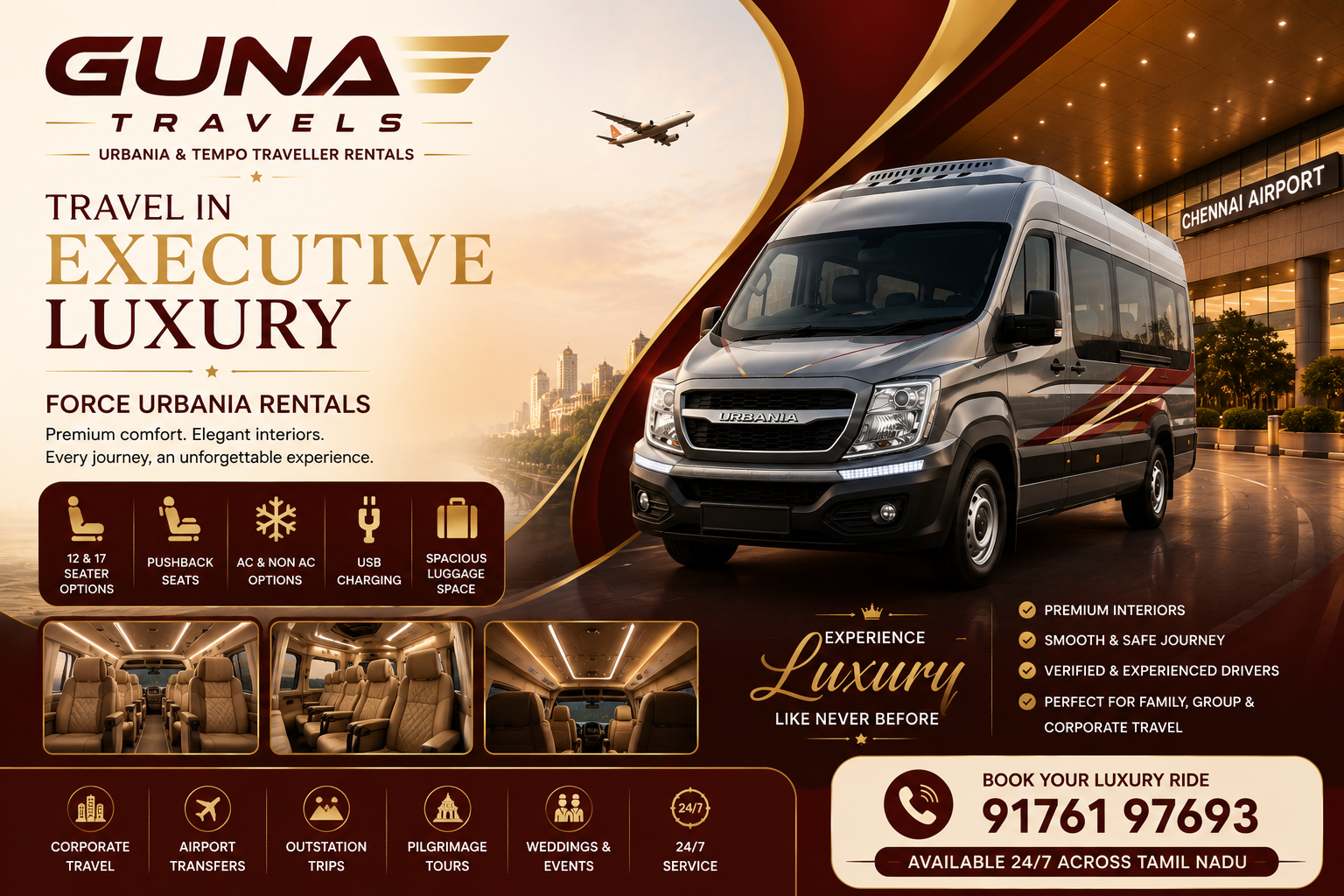 Guna Travels Chennai – Group Tour Bus & Tempo Traveller Rental Tamil Nadu
